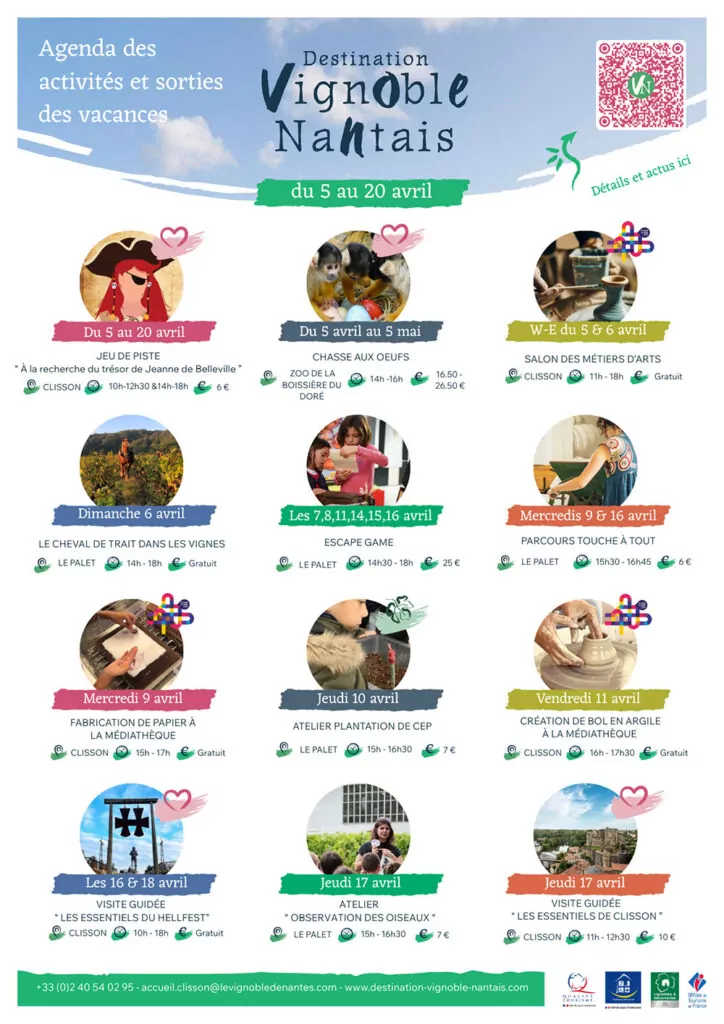 Vacances Clisson avril 2025